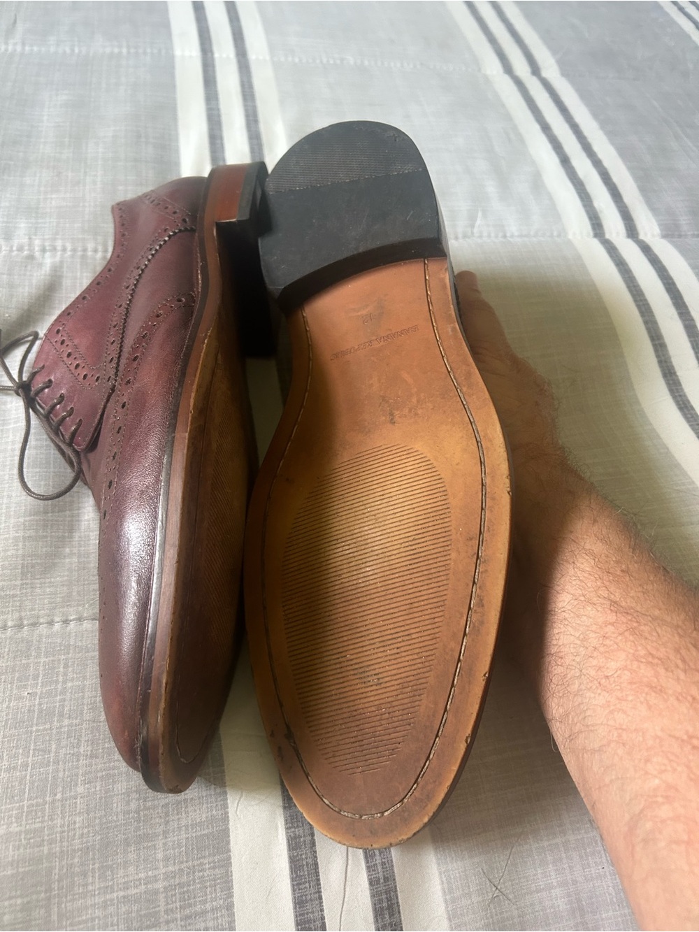 Banana Republic Men's Oxblood Leather Wingtip Oxfords - Picture 5 of 6